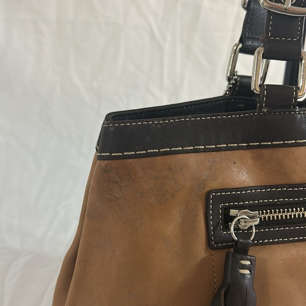 Coach F11346 Hamptons Leather Suede Jacquard Satchel Set - Picture 5 of 15